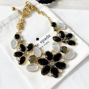 Kate Spade Faceted Floral Statement Necklace Smoke Multi